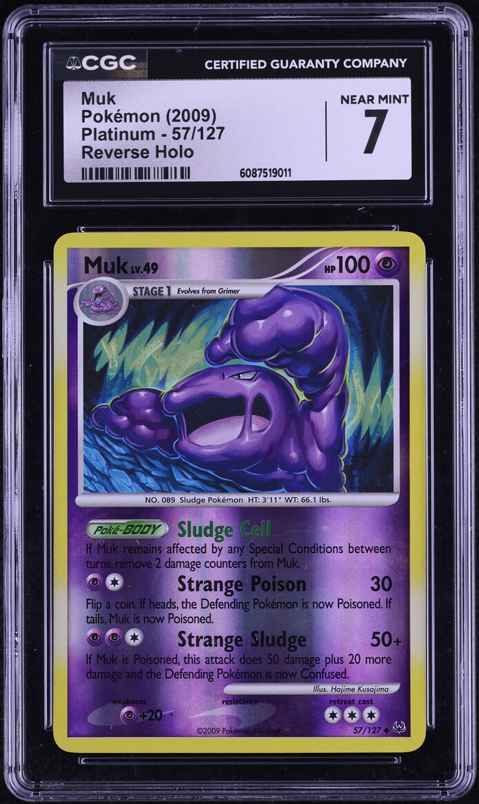 2009 Pokemon Platinum Reverse Holo Muk #57 CGC 7 NRMT
