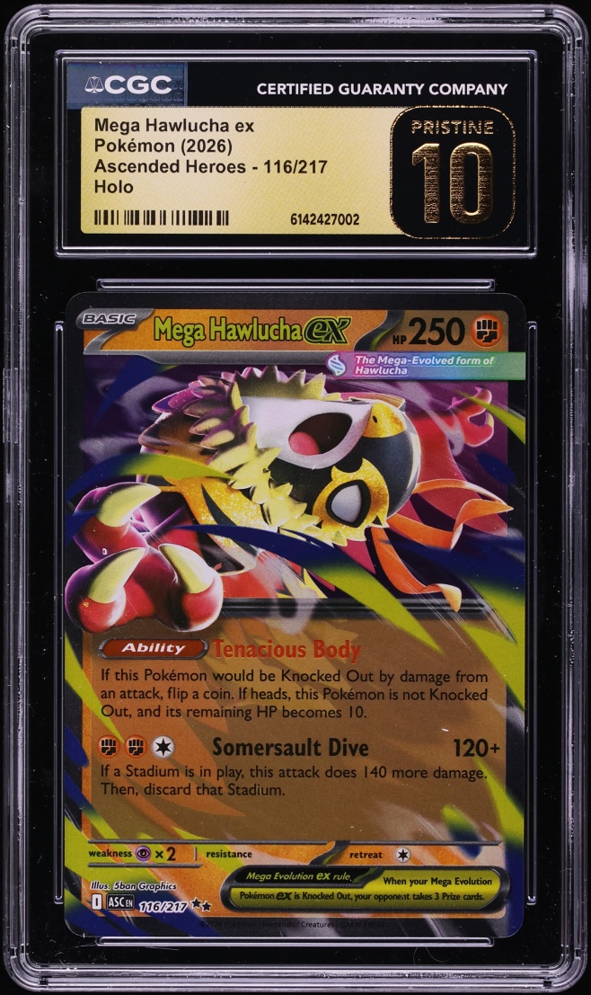 2026 Pokemon Mega Evolution Ascended Heroes Holo Mega Hawlucha ex #116 CGC 10 PRISTINE