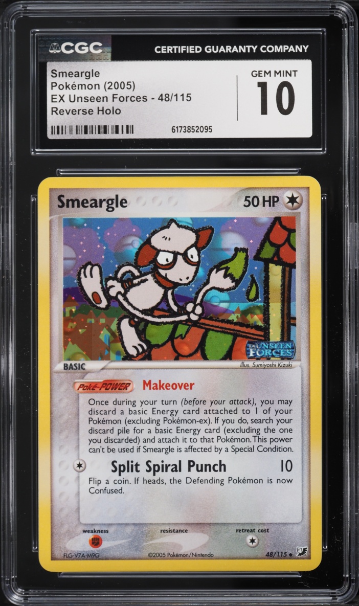 2005 Pokemon EX Unseen Forces Reverse Holo Smeargle #48 CGC 10 GEM MINT