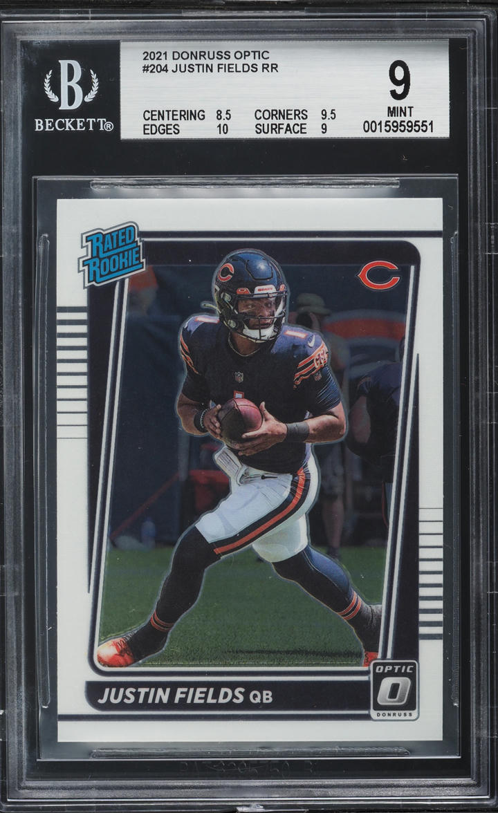 2021 Donruss Optic Justin Fields ROOKIE #204 BGS 9 MINT