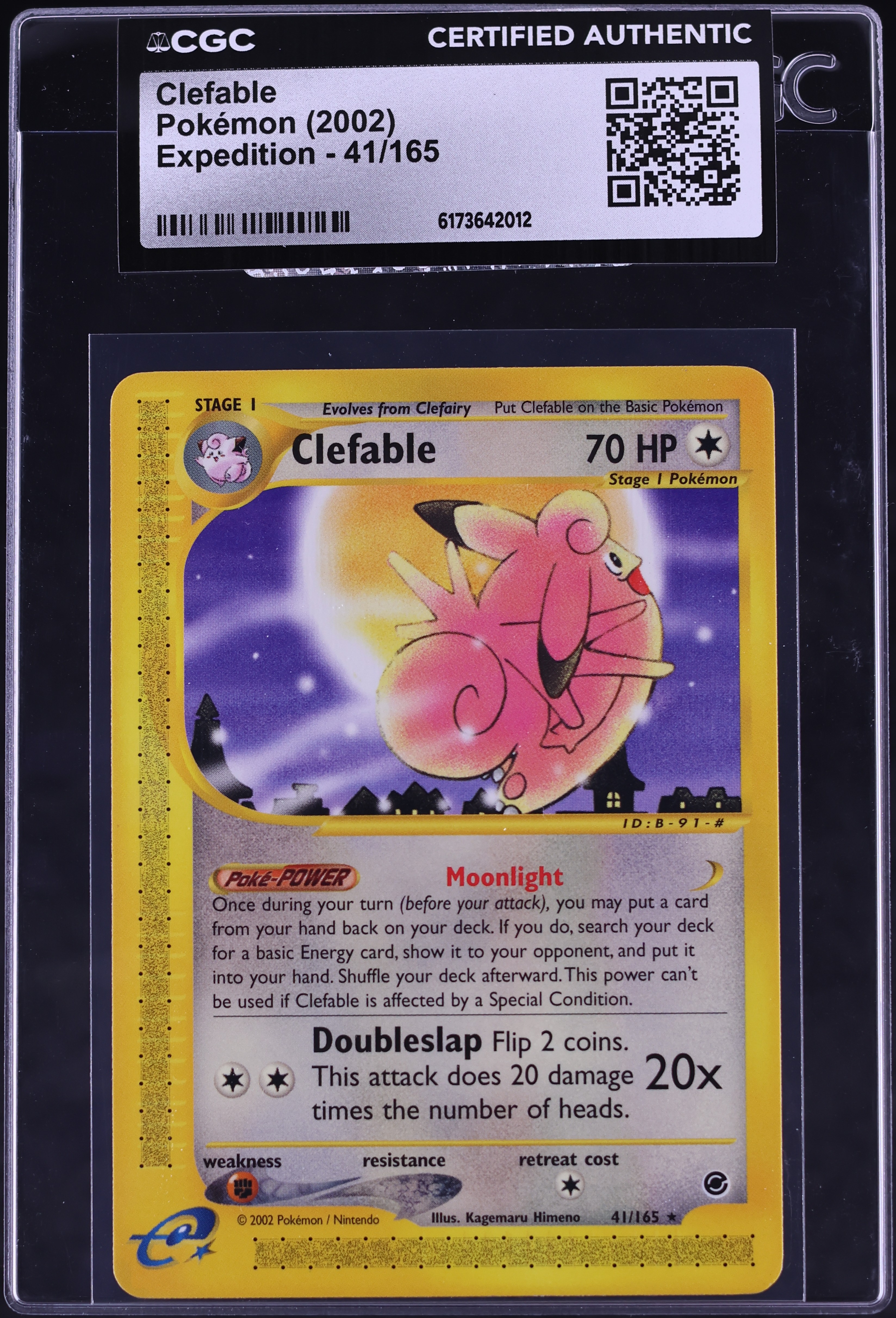 2002 Pokemon Expedition Clefable #41 CGC AUTH