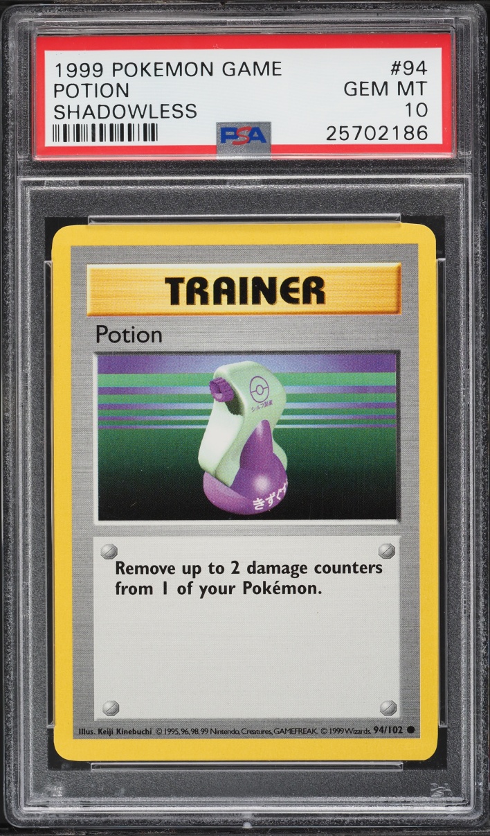 1999 Pokemon Base Set Shadowless Potion #94 PSA 10 GEM MINT