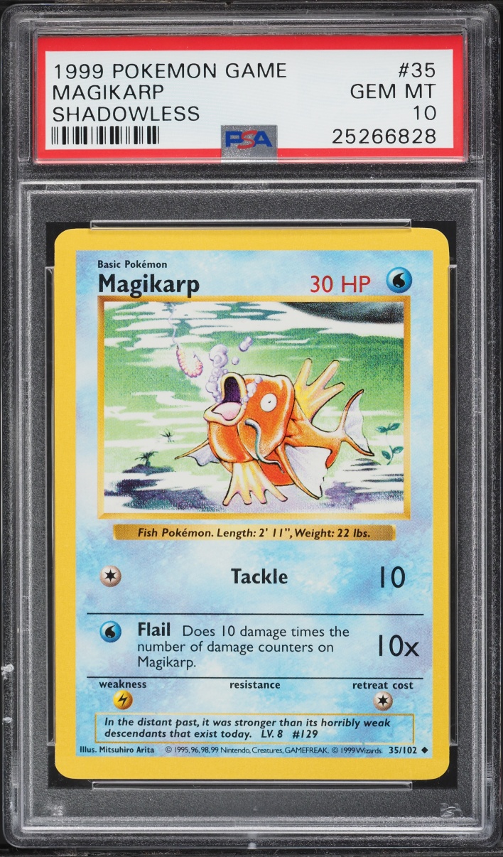 1999 Pokemon Base Set Shadowless Magikarp #35 PSA 10 GEM MINT