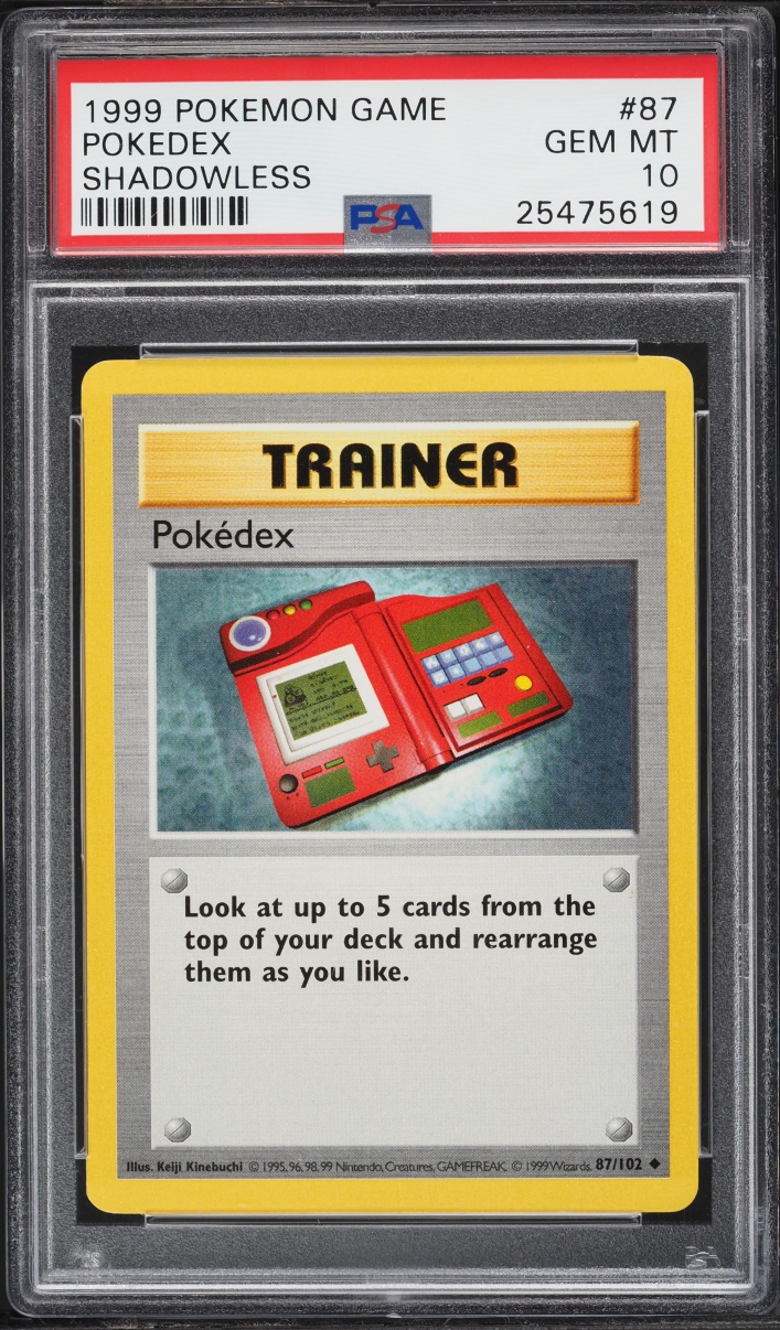 1999 Pokemon Base Set Shadowless Pokedex #87 PSA 10 GEM MINT