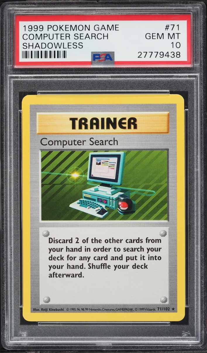 1999 Pokemon Base Set Shadowless Computer Search #71 PSA 10 GEM MINT