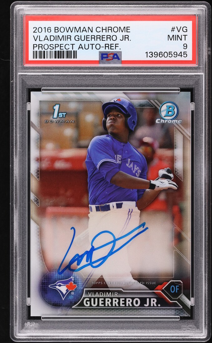 2016 Bowman Chrome Refractor Vladimir Guerrero Jr. PROSPECT AUTO /499 #CPA-VG PSA 9 MINT
