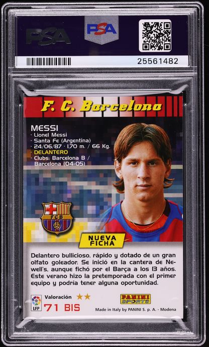 2004 Panini Sports Mega Cracks La Liga Lionel Messi ROOKIE #71 PSA 9 MINT