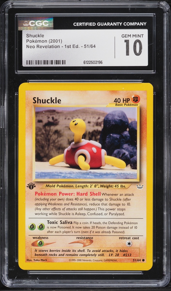 2001 Pokemon Neo Revelation 1st Edition Shuckle #51 CGC 10 GEM MINT