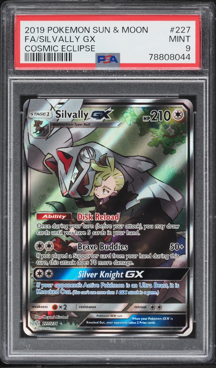 2019 Pokemon Sun & Moon Cosmic Eclipse Full Art Silvally GX #227 PSA 9 MINT