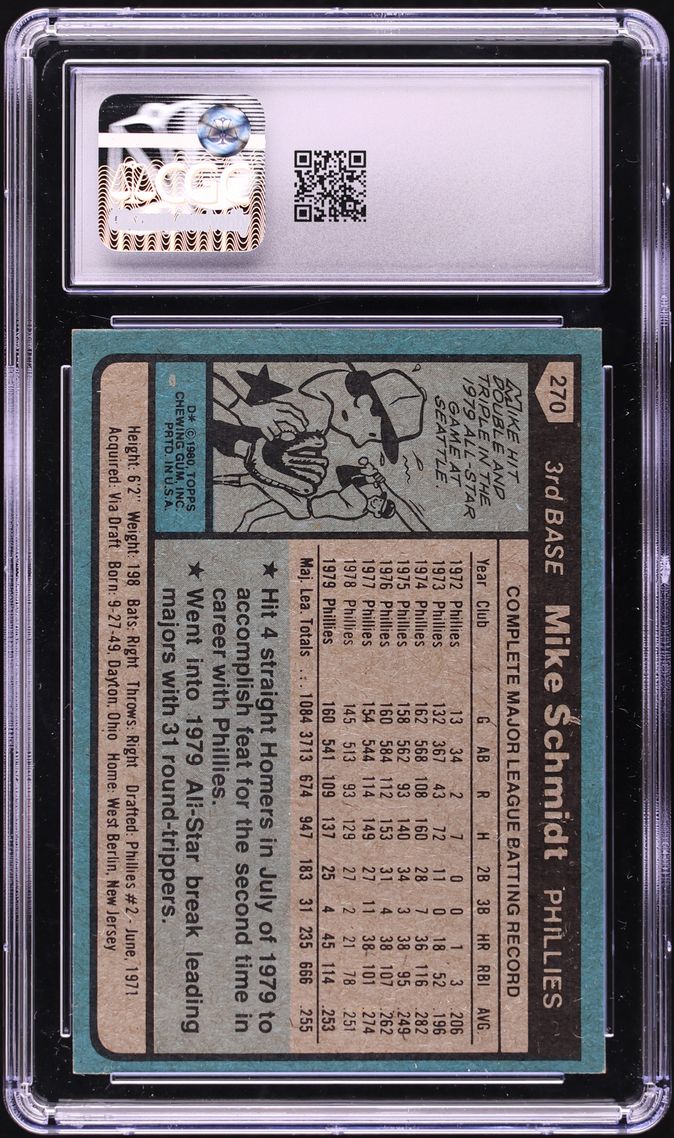 1980 Topps Mike Schmidt ALL-STAR #270 CGC 7 NRMT