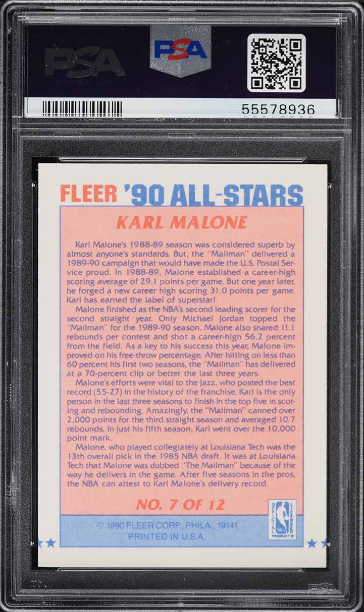 1990 Fleer All-Stars Karl Malone #7 PSA 8 NM-MT