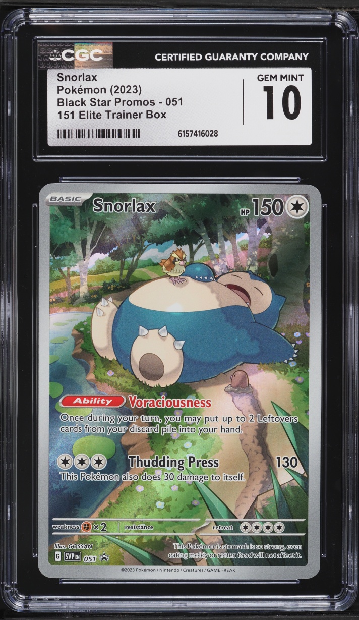 2023 Pokemon Scarlet & Violet Black Star Promo 151 ETB Full Art Snorlax #51 CGC 10 GEM MINT