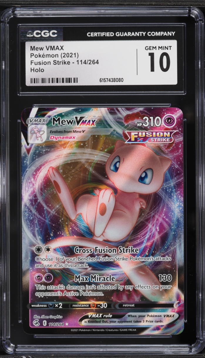 2021 Pokemon Sword & Shield Fusion Strike Alt Art Mew VMAX #114 CGC 10 GEM MINT