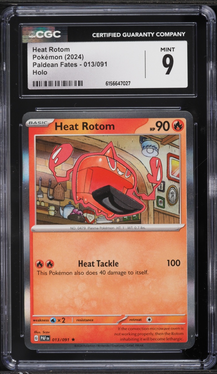 2024 Pokemon Scarlet & Violet Paldean Fates Holo Heat Rotom #13 CGC 9 MINT