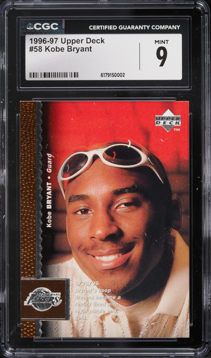 1996 Upper Deck Basketball Kobe Bryant ROOKIE #58 JSA CGC 9 MINT