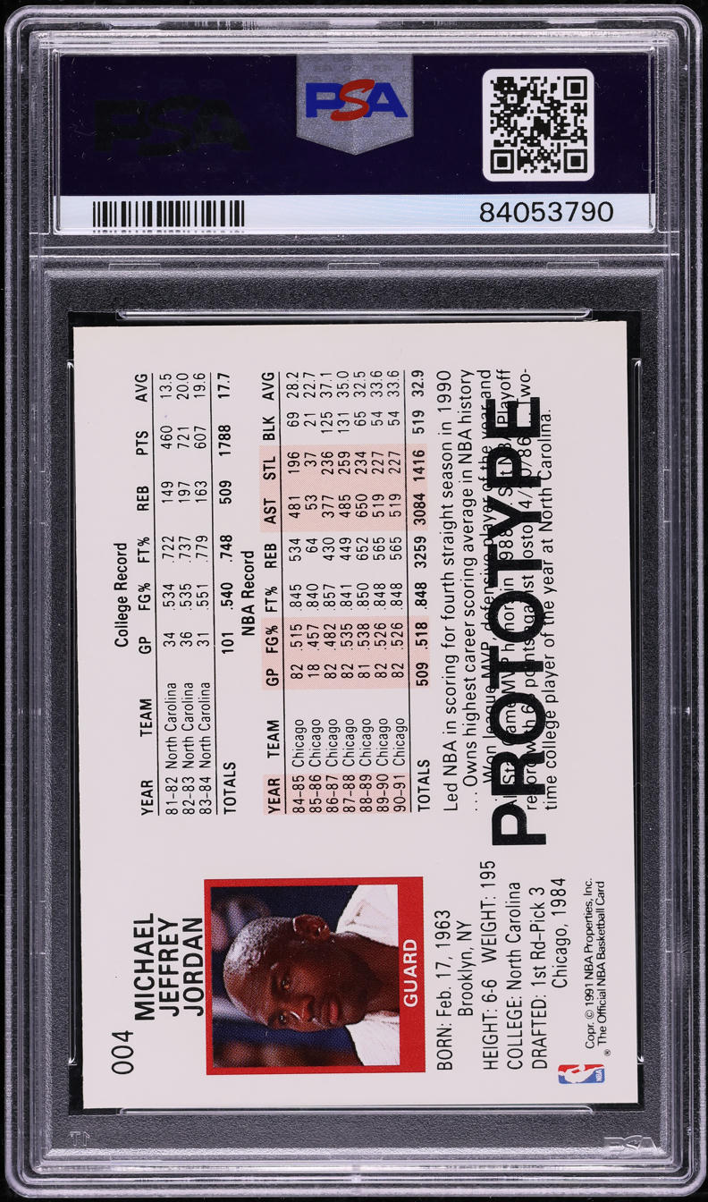 1991 Hoops Prototype 00 Michael Jordan #004 PSA 9 MINT