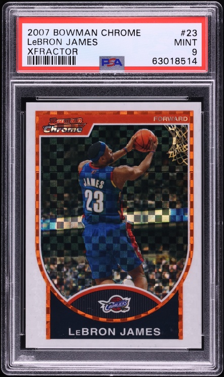 2007 Bowman Chrome Xfractor LeBron James /50 #23 PSA 9 MINT - Photo 1