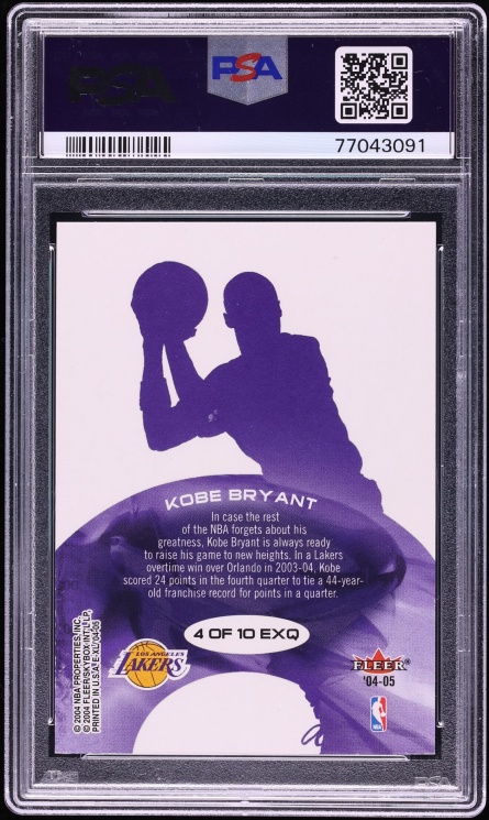 2004 Skybox E-XL Exceptional XL Kobe Bryant #4 PSA 9 MINT - Photo 2
