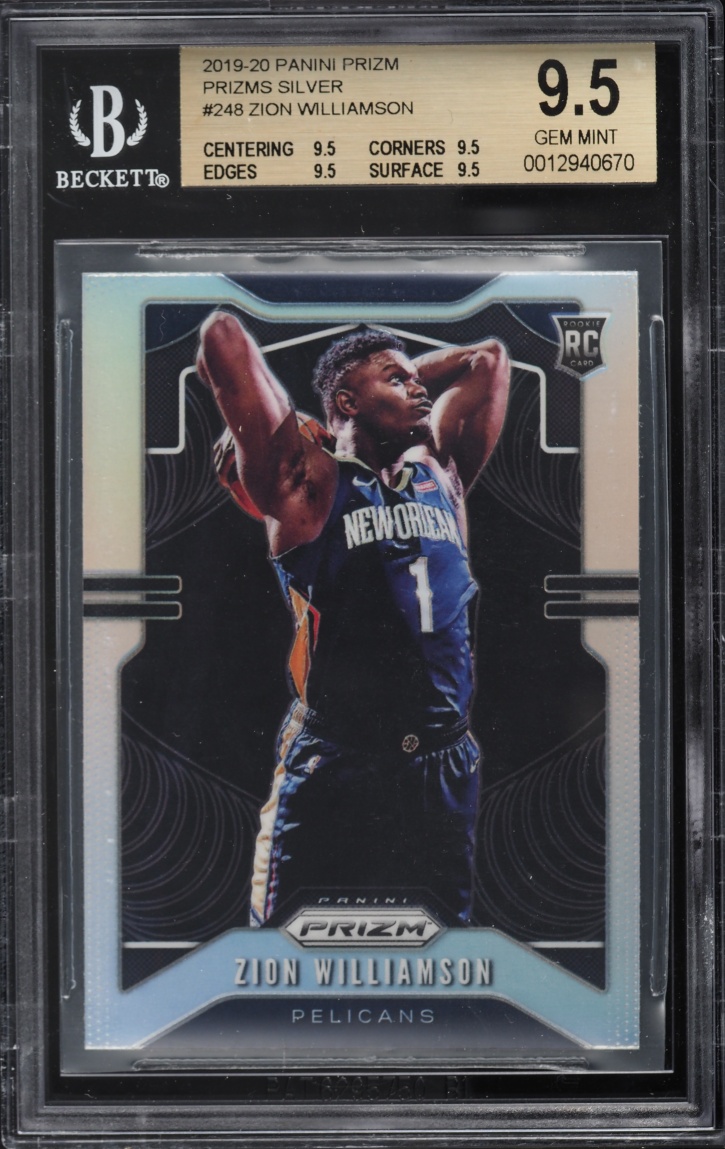 2019 Panini Prizm Silver Zion Williamson ROOKIE #248 BGS 9.5 GEM MINT