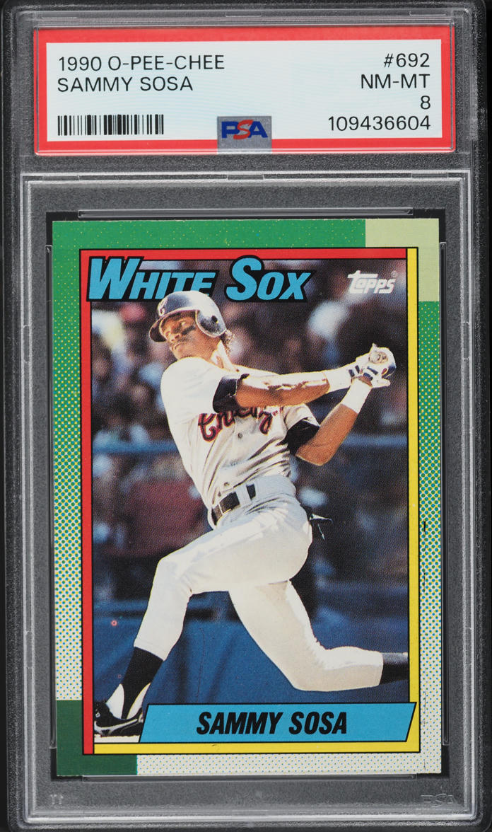 1990 O-Pee-Chee Sammy Sosa ROOKIE #692 PSA 8 NM-MT