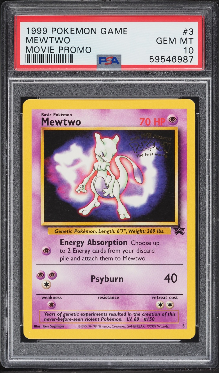 1999 Pokemon Movie Black Star Promo Mewtwo #3 PSA 10 GEM MINT