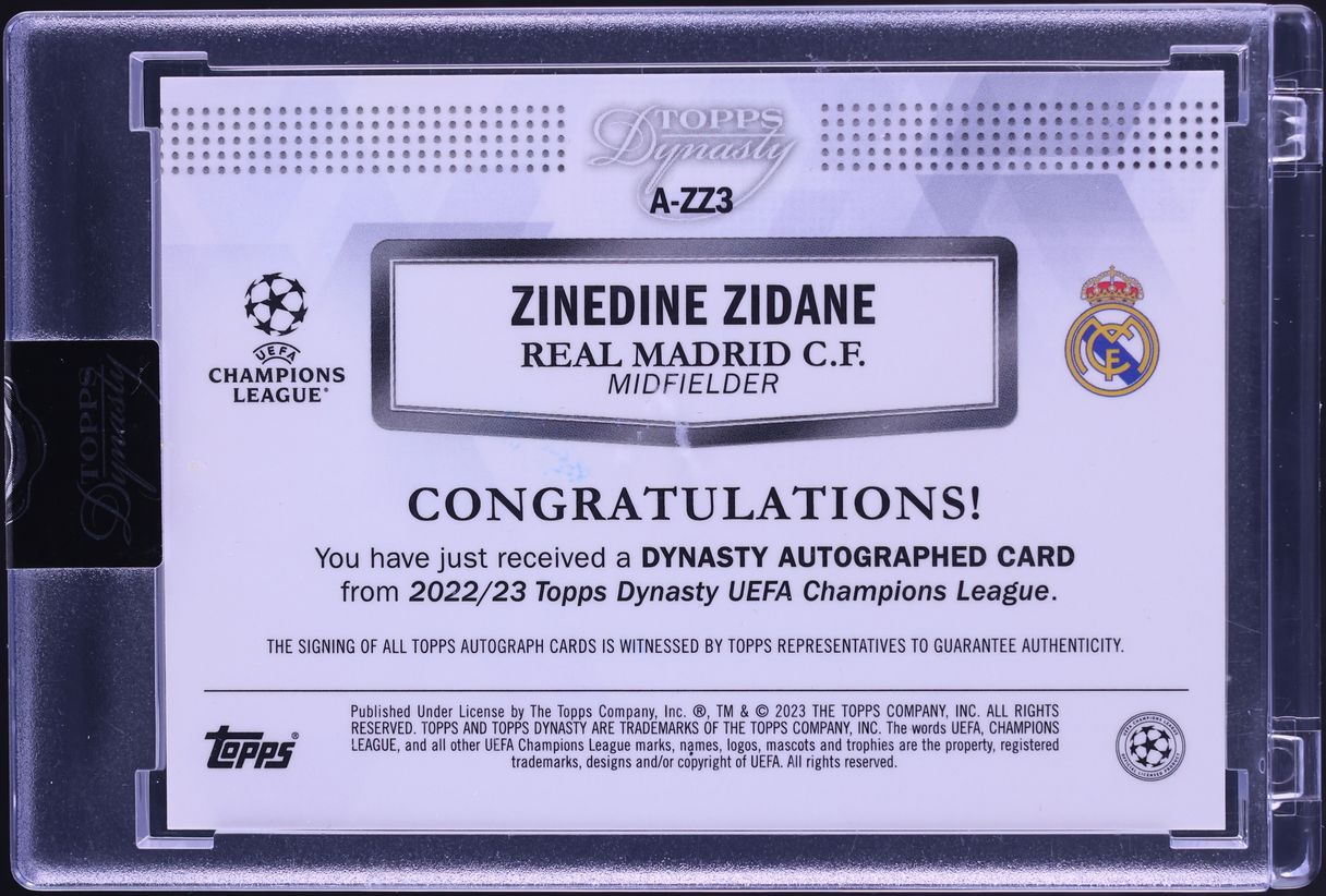 その他 TOPPS DYNASTY 2022 Topps Dynasty UEFA Champions League Black Zinedine Zidane