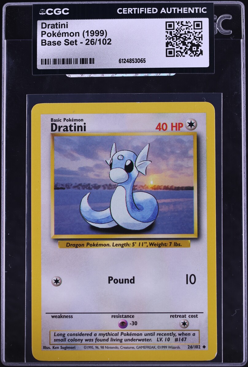 1999 Pokemon Base Set Dratini #26 CGC AUTH