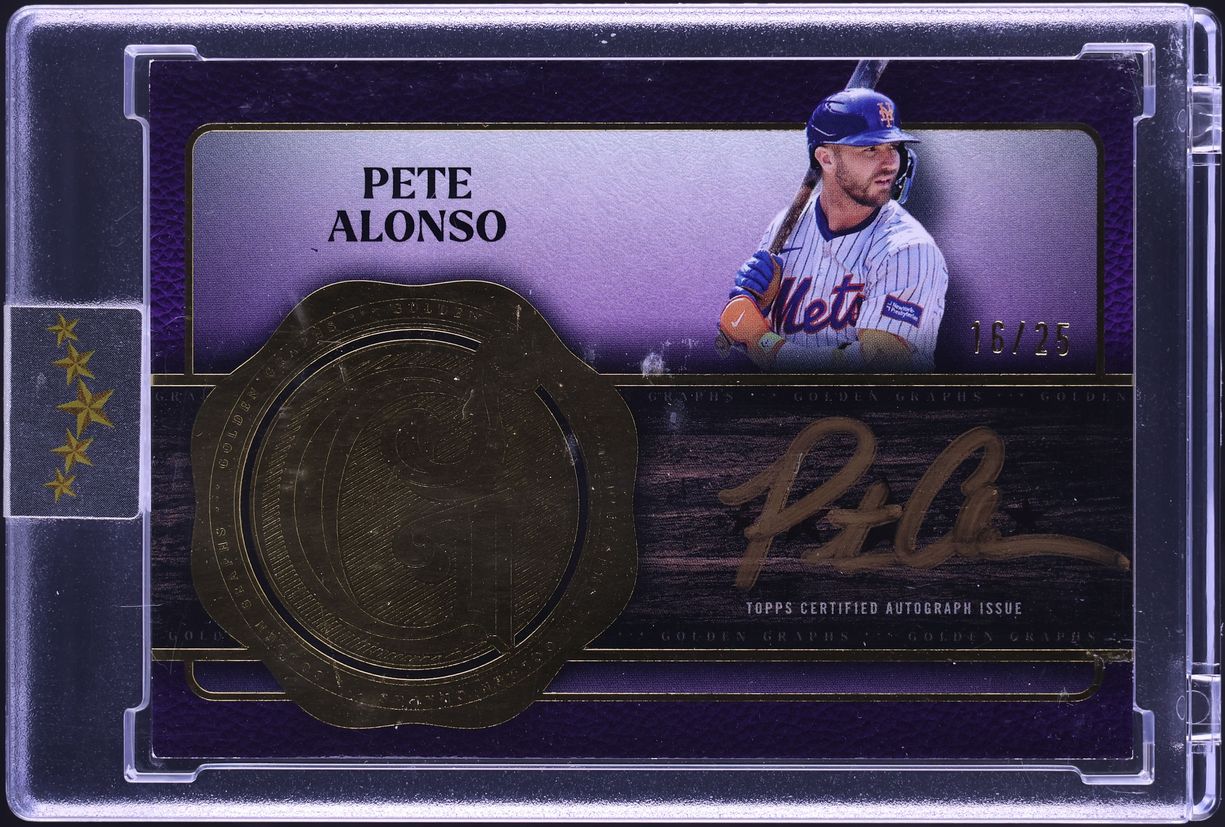 2025 Topps Five Star Golden Graphs Purple Pete Alonso AUTO /25 #GG-PA