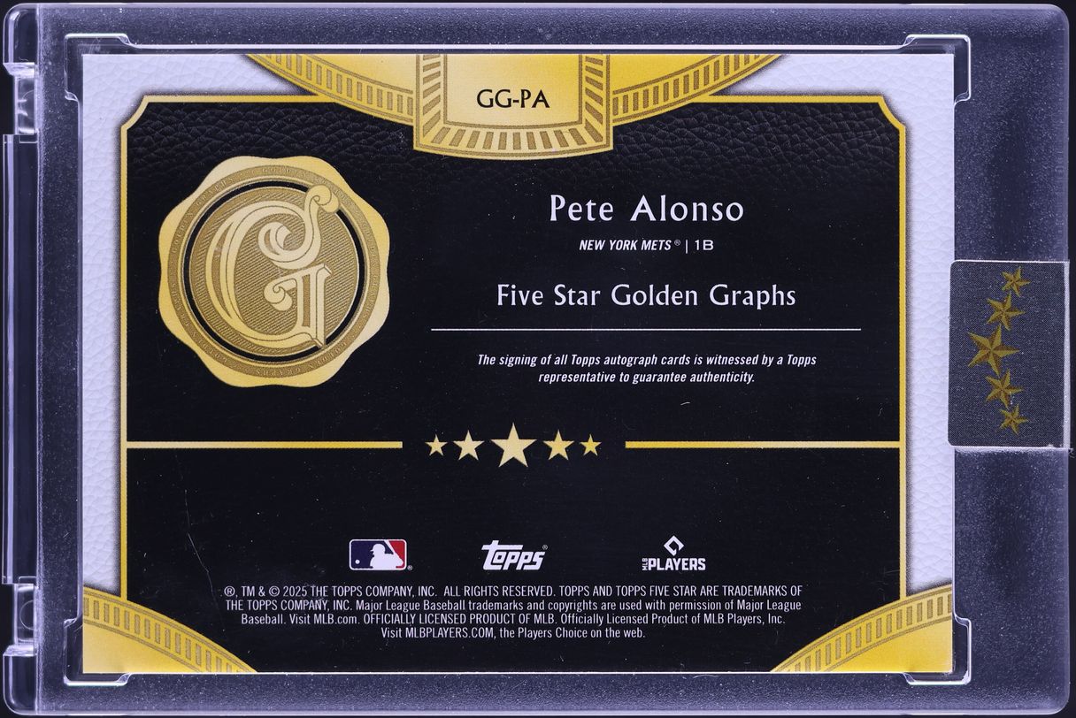 2025 Topps Five Star Golden Graphs Purple Pete Alonso AUTO /25 #GG-PA