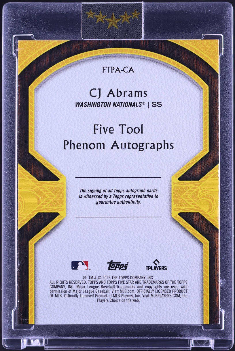 2025 Topps Five Star Five Tool Phenom CJ Abrams AUTO /50 #FTPA-CA