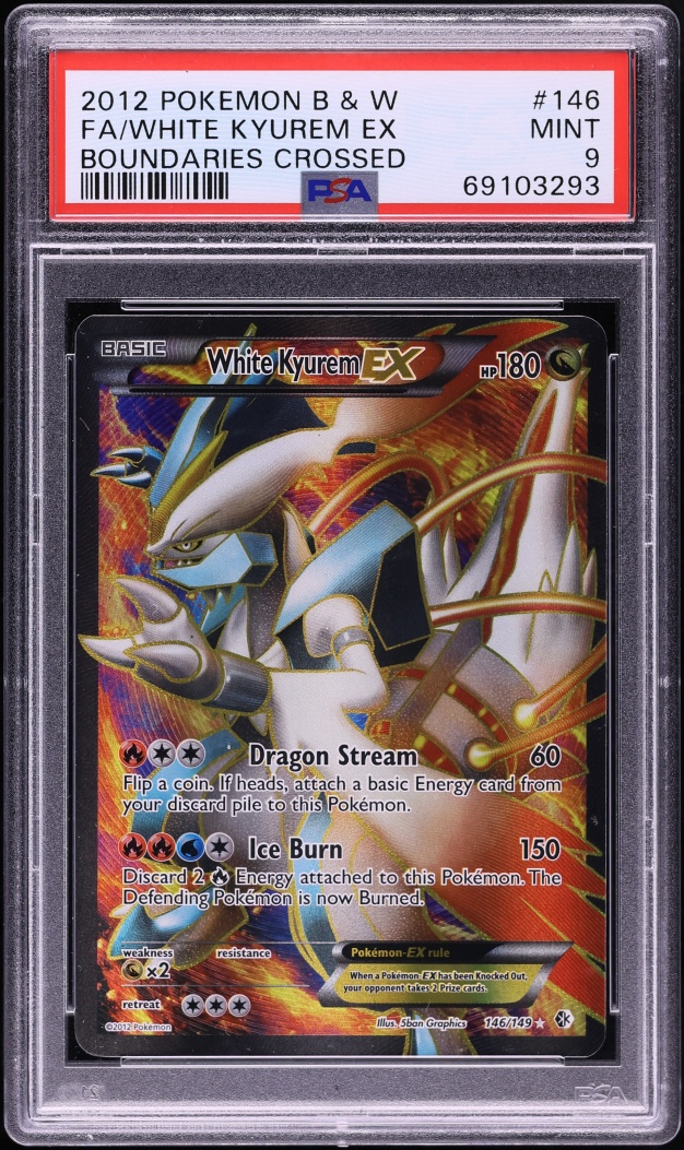 2012 Pokemon Black & White Boundaries Crossed Full Art White Kyurem EX #146 PSA 9 MINT