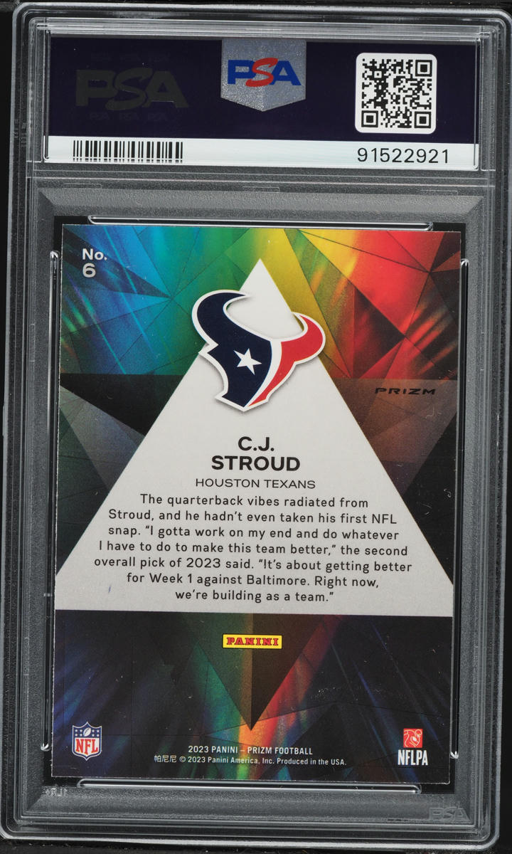 2023 Panini Prizm Prizmatic Green C.J. Stroud ROOKIE #6 PSA 10 GEM MINT