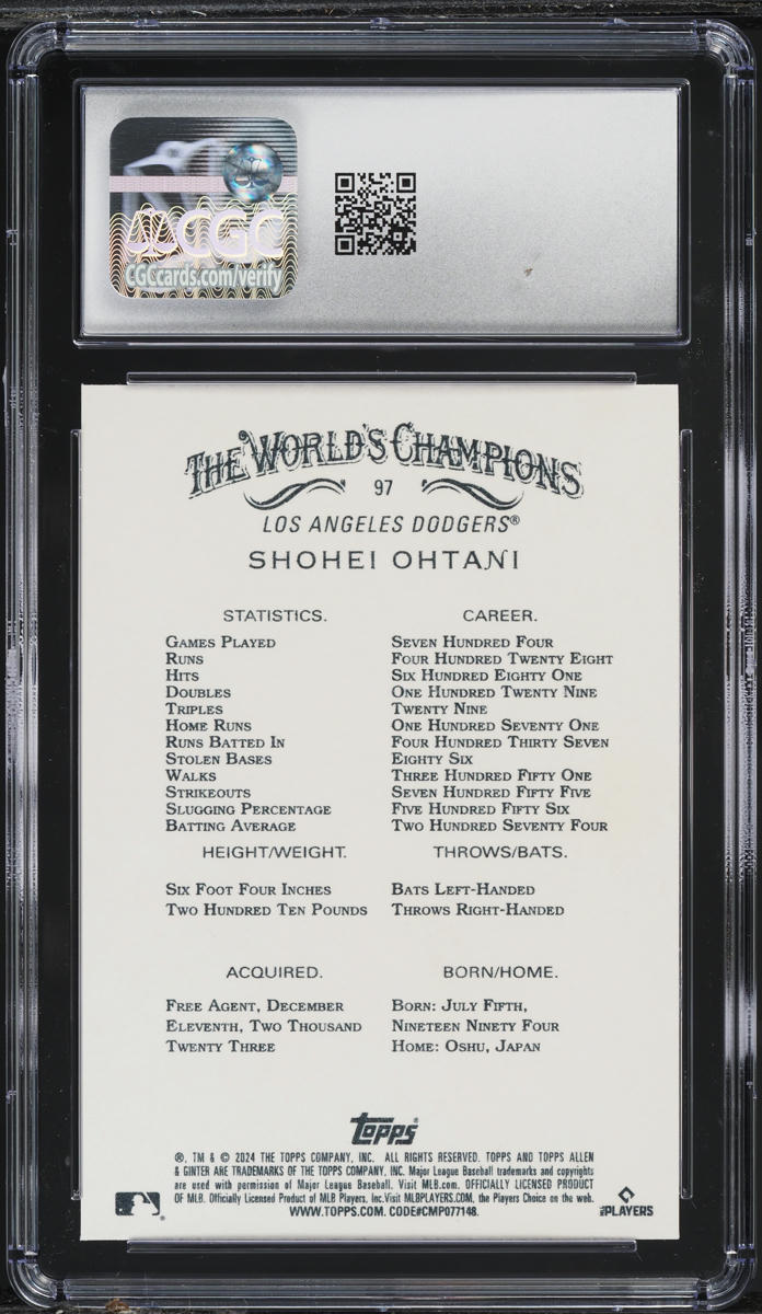 2024 Topps Allen & Ginter Shohei Ohtani #97 CGC 9 MINT