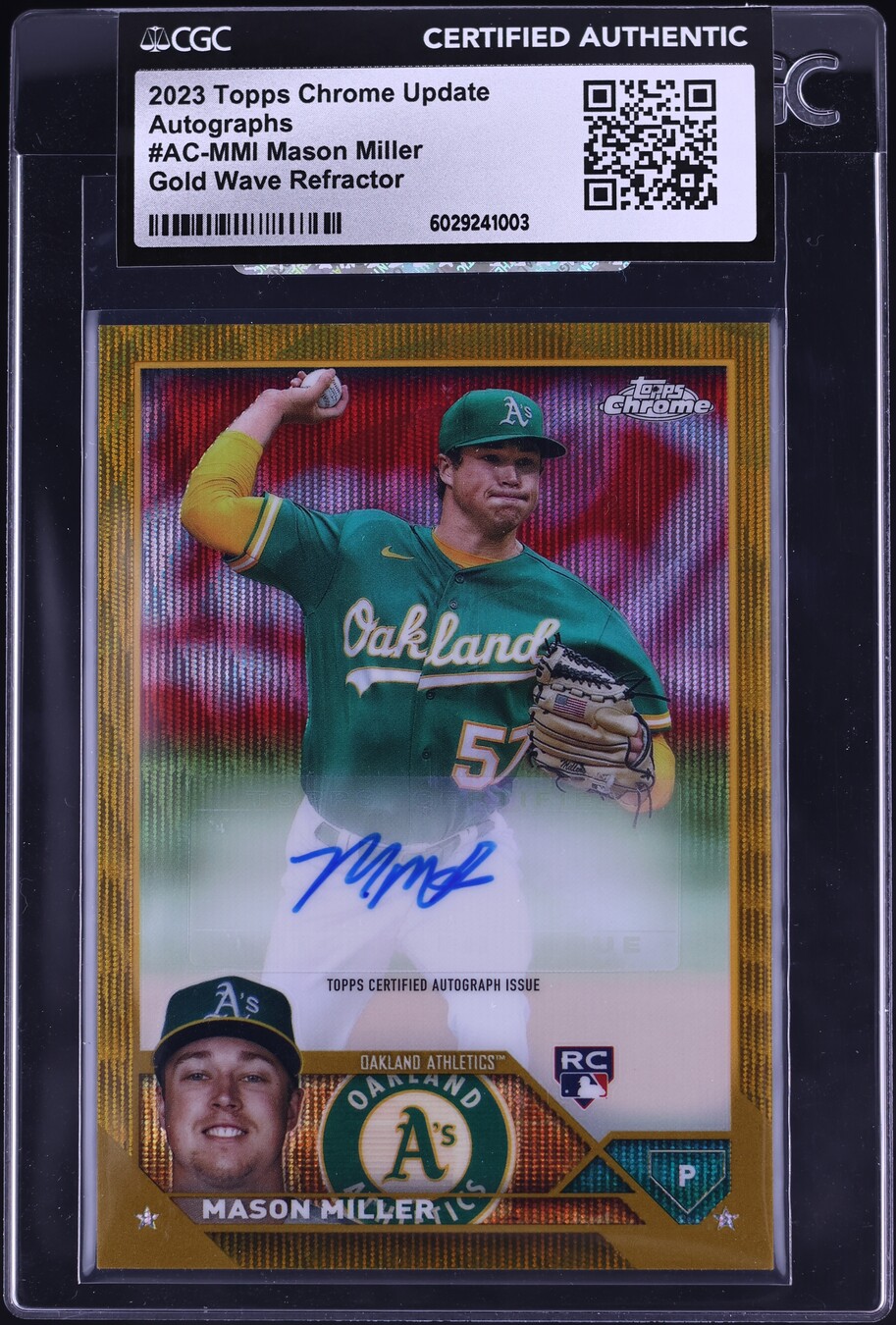 2023 Topps Chrome Update Gold Wave Refractor Mason Miller RC AUTO /50 ...