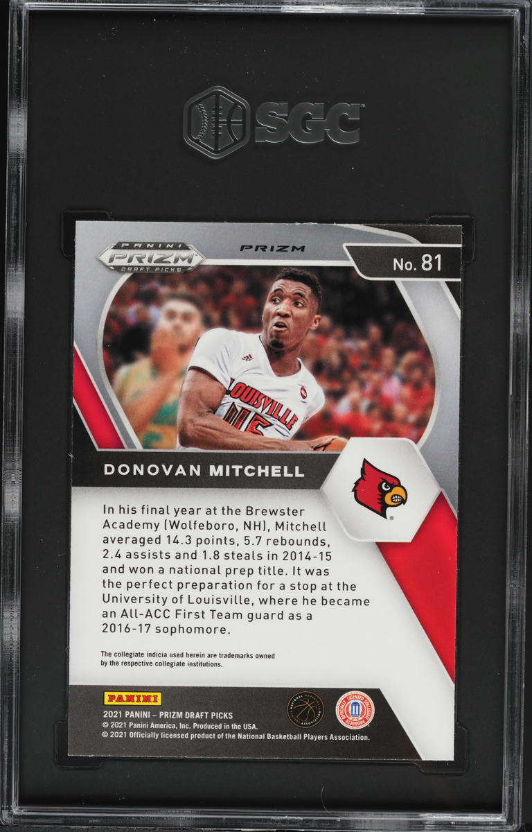 2021 Panini Prizm Draft Red Ice Donovan Mitchell #81 SGC 10 GEM MINT