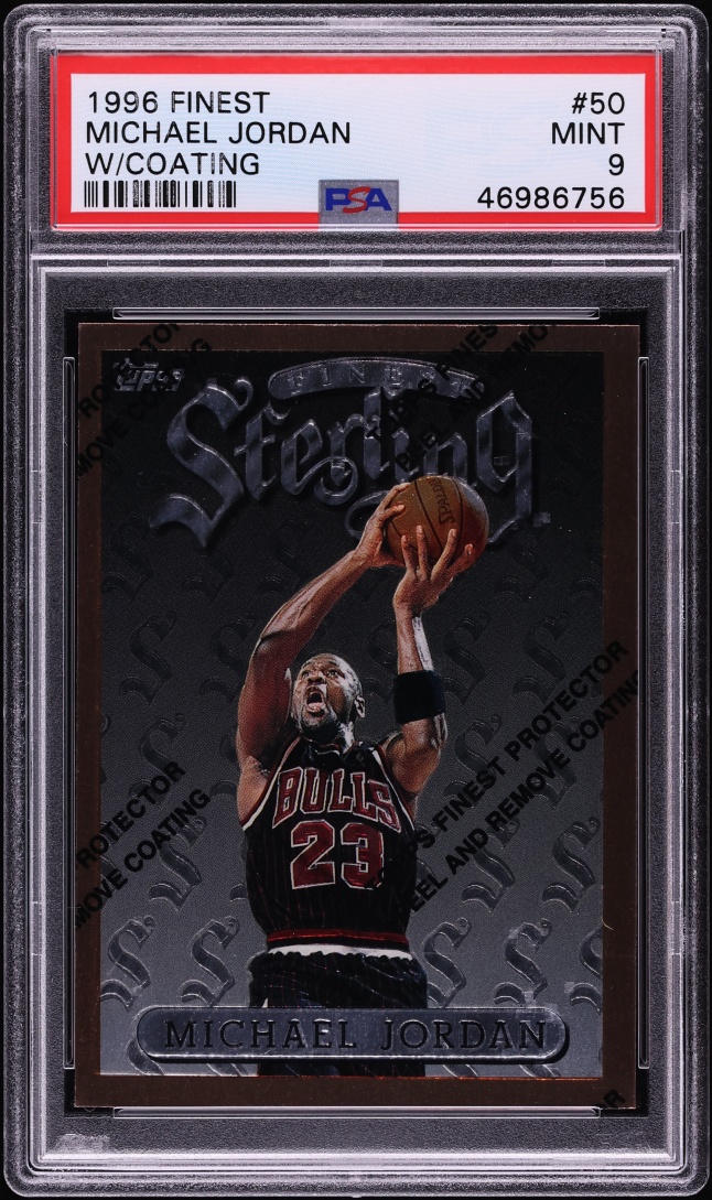 1996 Finest Basketball w/ Coating Michael Jordan #50 PSA 9 MINT