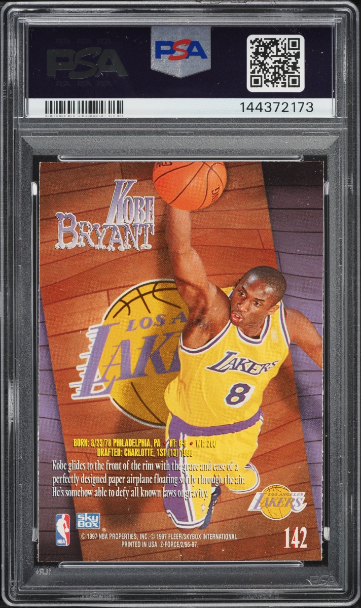 1996 Skybox Z-Force Kobe Bryant ROOKIE #142 PSA 7 NRMT