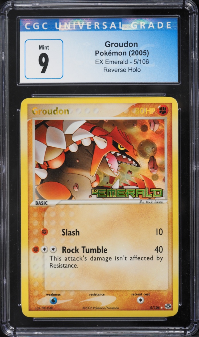 2005 Pokemon EX Emerald Reverse Holo Groudon #5 CGC 9 MINT