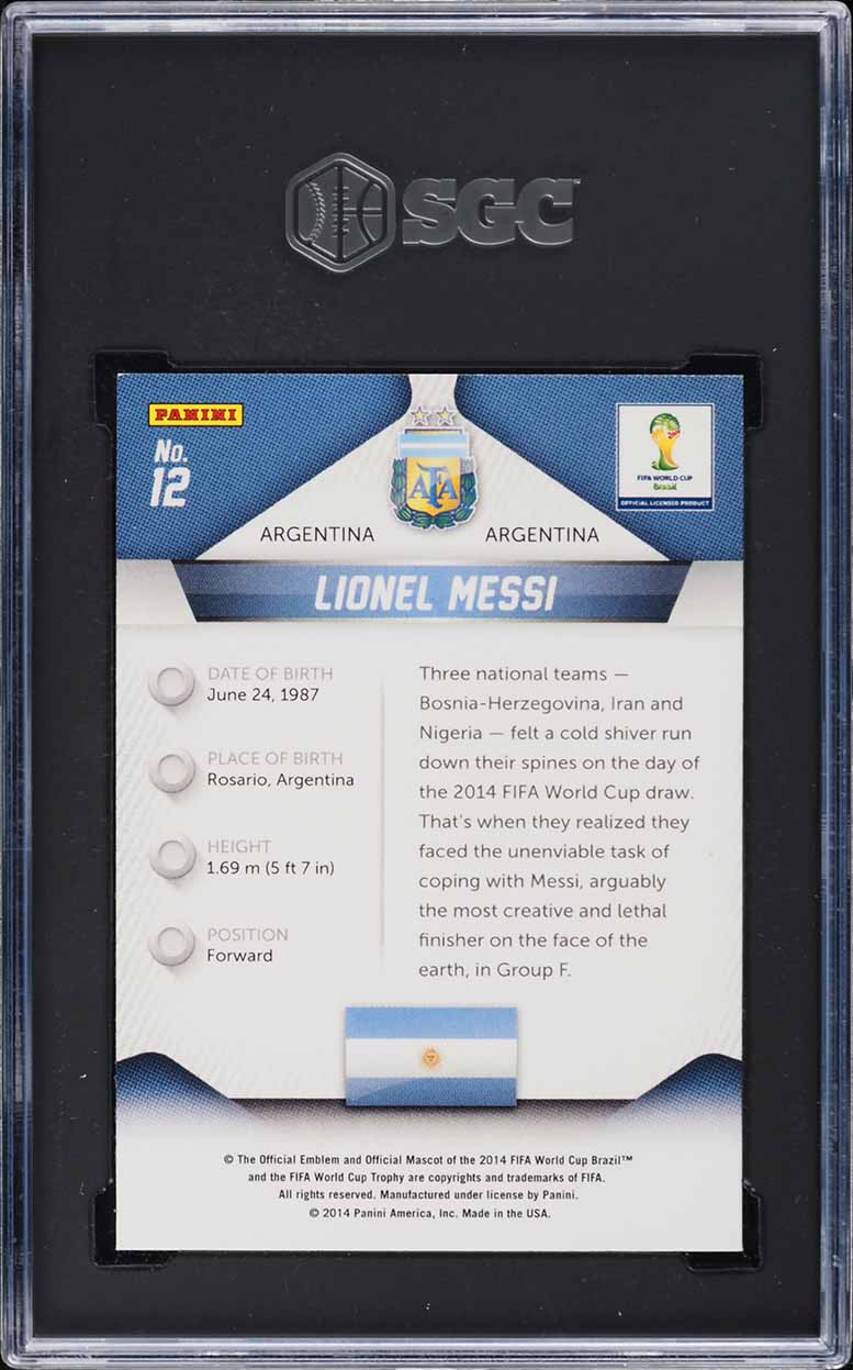 2014 Panini Prizm World Cup Lionel Messi #12 SGC 9.5 MINT+