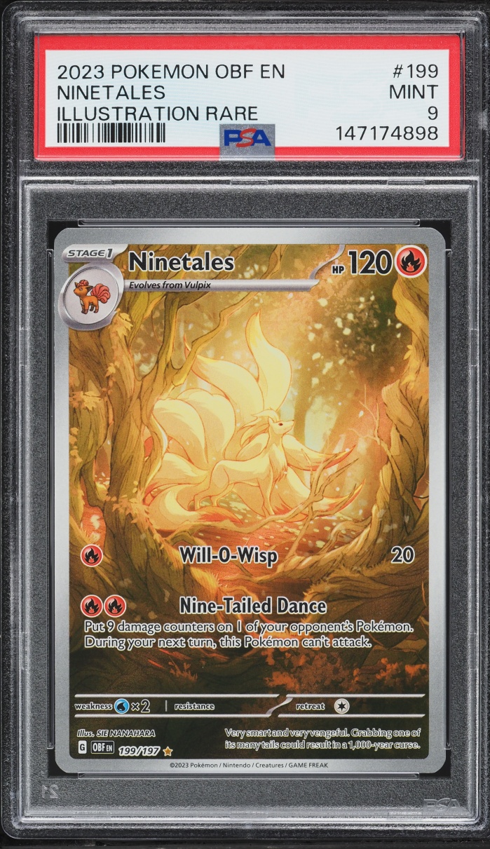 2023 Pokemon Scarlet & Violet Obsidian Flames IR Ninetales #199 PSA 9 MINT