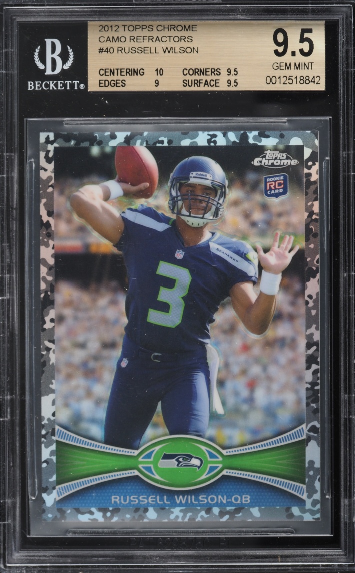 2012 Topps Chrome Camo Refractor Russell Wilson ROOKIE /499 #40 BGS 9.5 GEM MINT