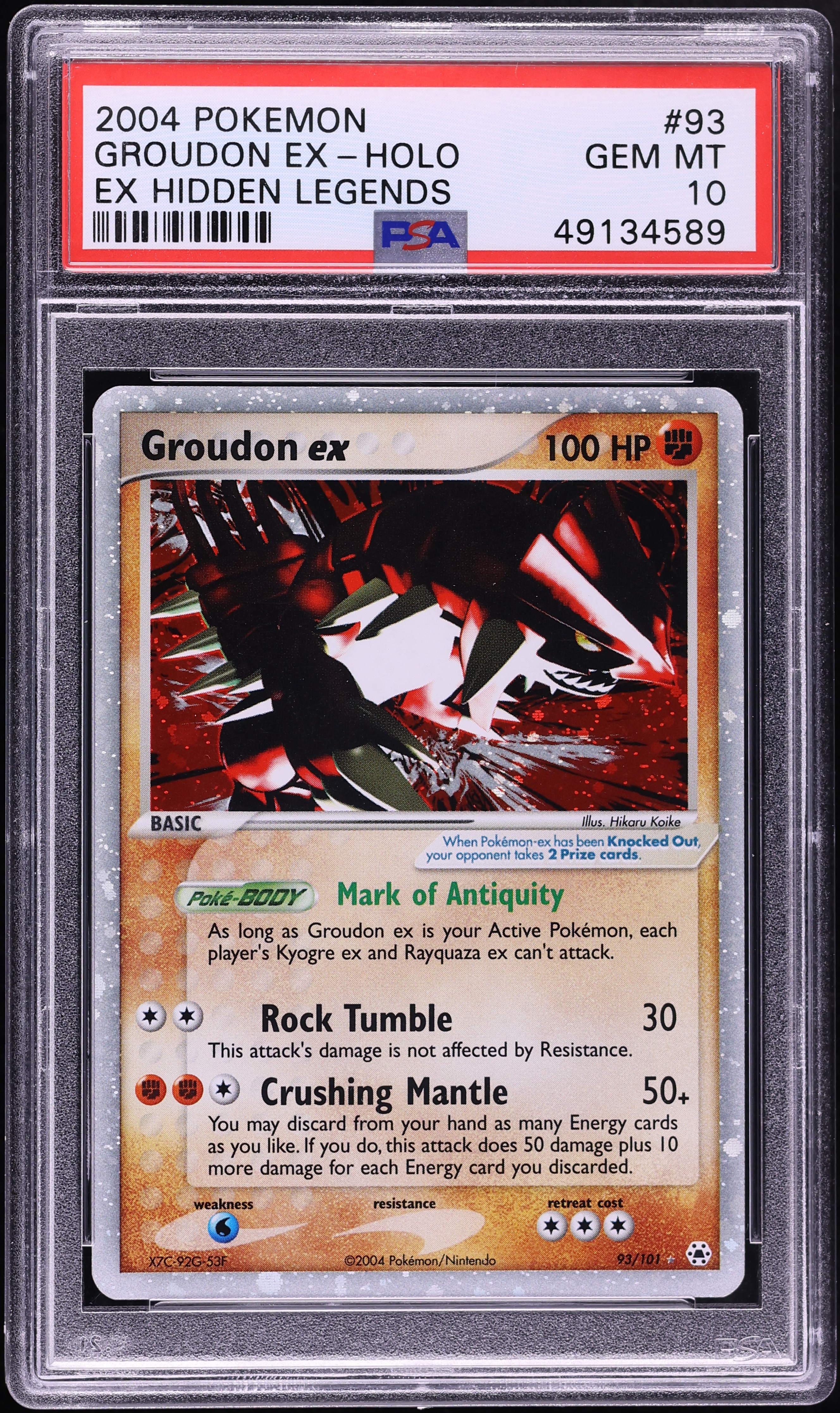 2004 Pokemon EX Hidden Legends Holo Groudon EX #93 PSA 10 GEM MINT
