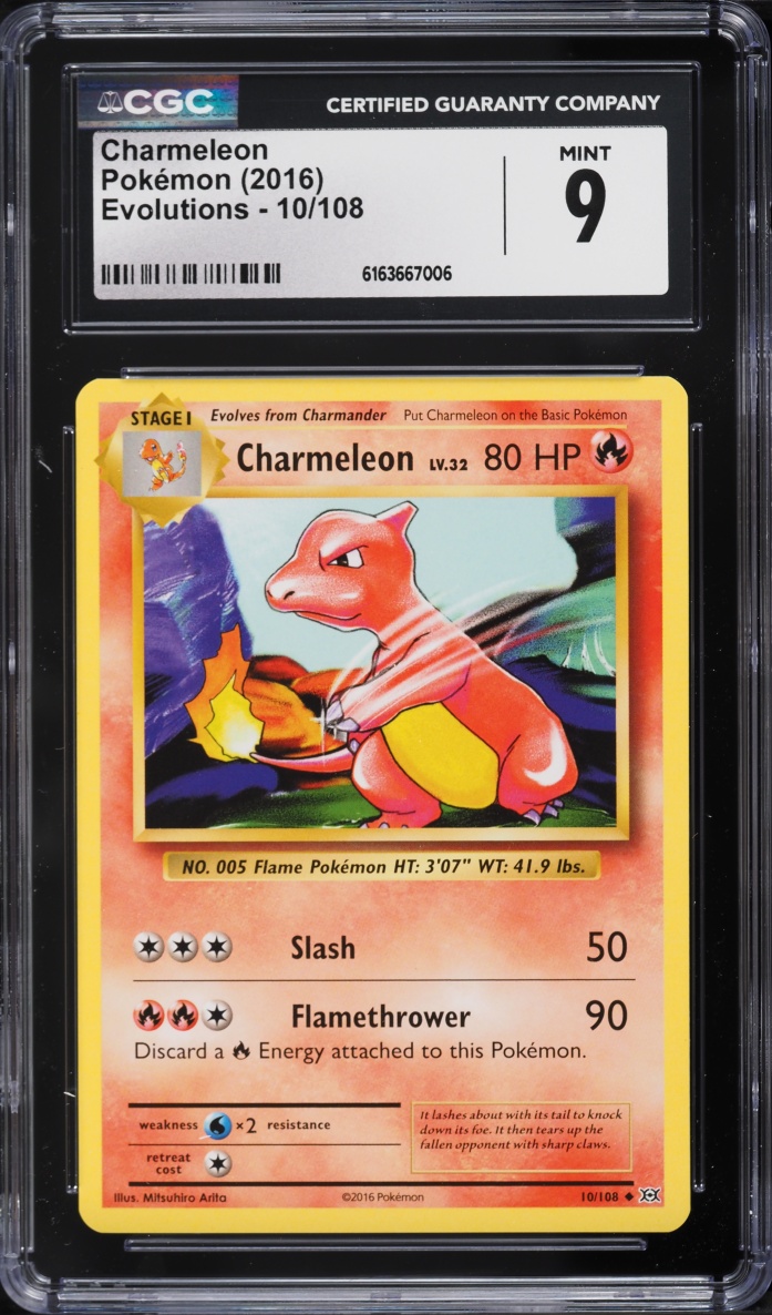 2016 Pokemon XY Evolutions Charmeleon #10 CGC 9 MINT