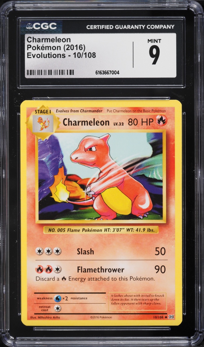 2016 Pokemon XY Evolutions Charmeleon #10 CGC 9 MINT
