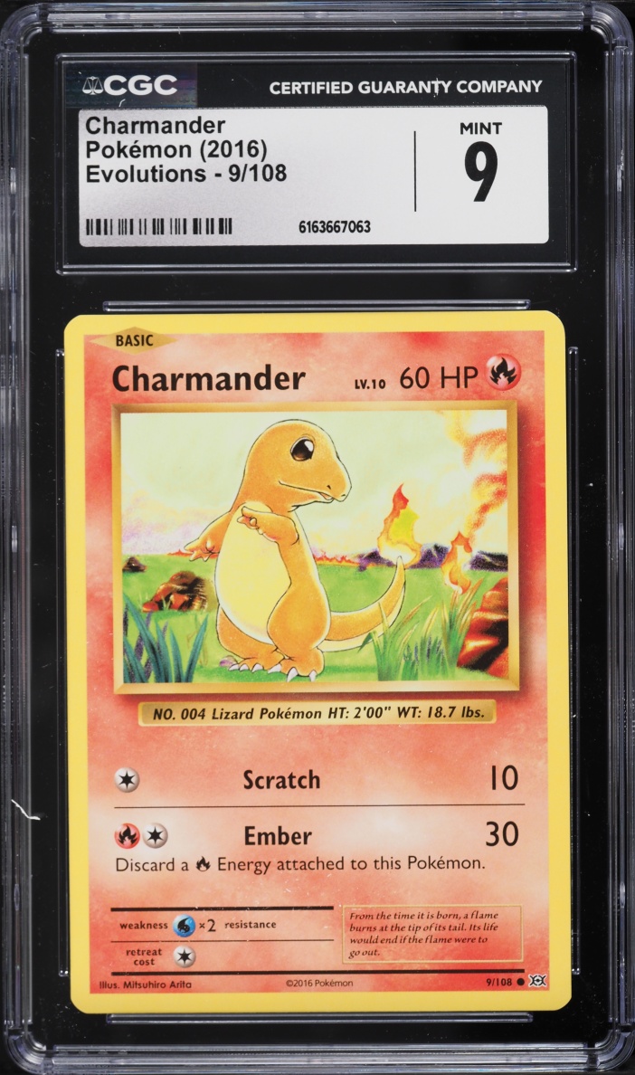 2016 Pokemon XY Evolutions Charmander #9 CGC 9 MINT