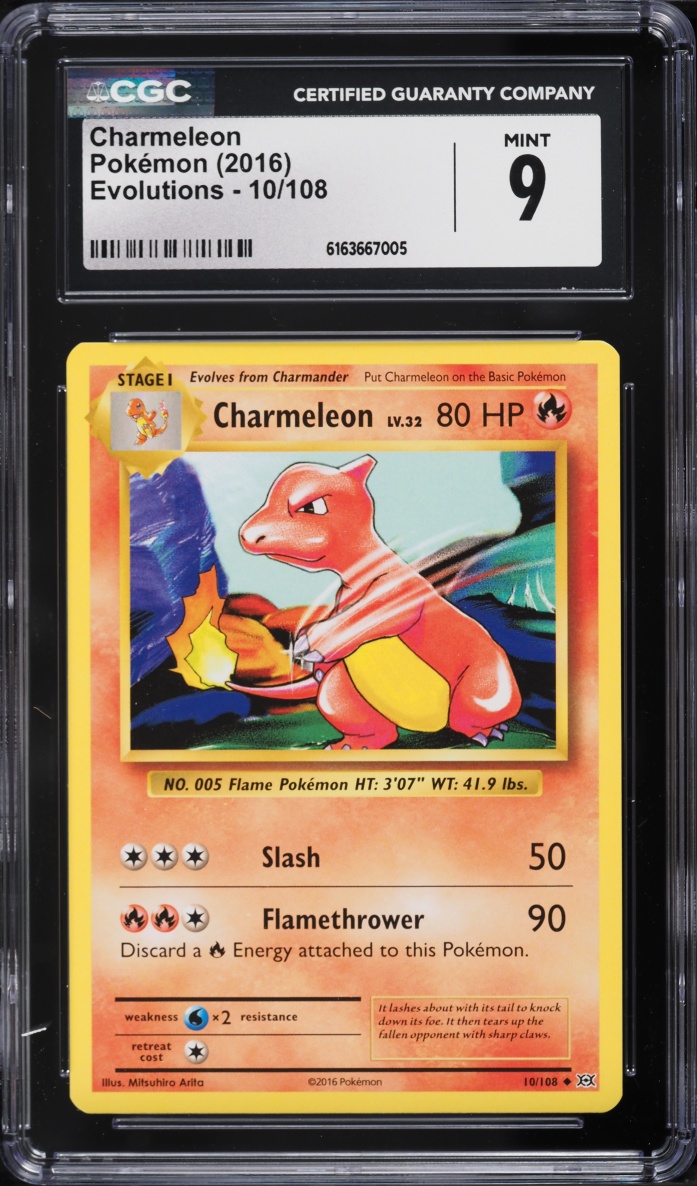 2016 Pokemon XY Evolutions Charmeleon #10 CGC 9 MINT