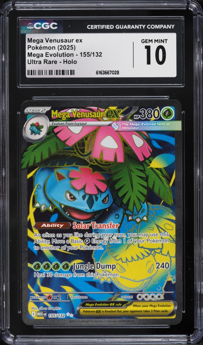 2025 Pokemon Mega Evolution Full Art Mega Venusaur EX #155 CGC 10 GEM MINT