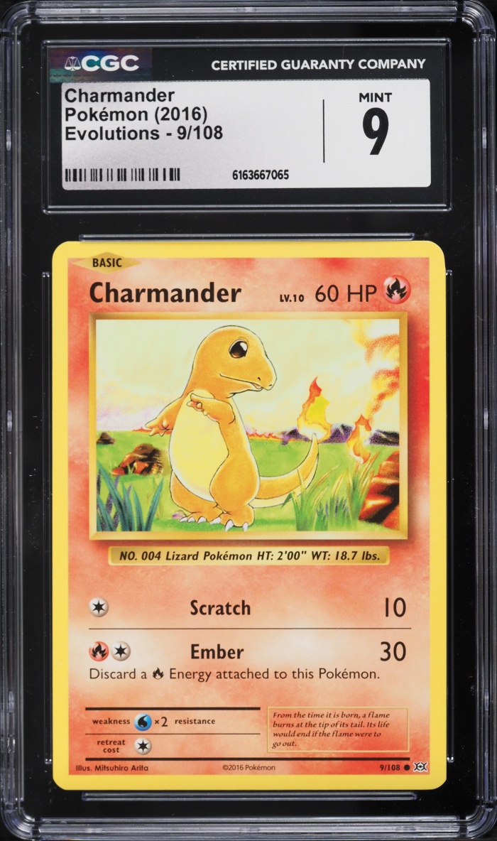 2016 Pokemon XY Evolutions Charmander #9 CGC 9 MINT