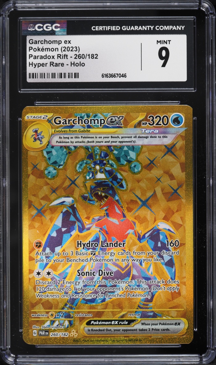2023 Pokemon Scarlet & Violet Paradox Rift Gold Rare Garchomp EX #260 CGC 9 MINT