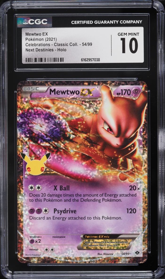 2021 Pokemon Sword & Shield Celebrations Classic Collection Holo Mewtwo EX #54 CGC 10 GEM MINT